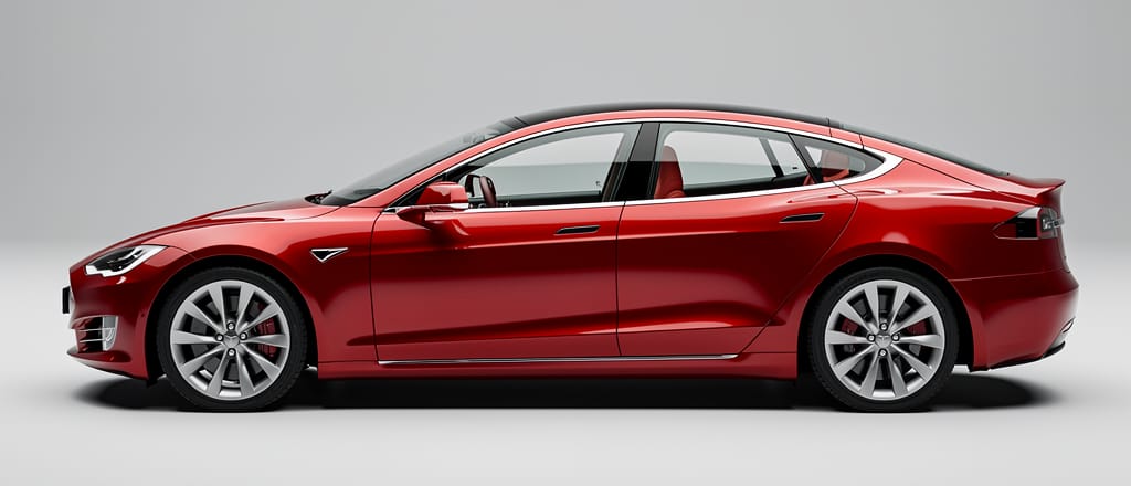 Demo car for the shade preview — a red sedan in side profile whose window glass darkens as you drag